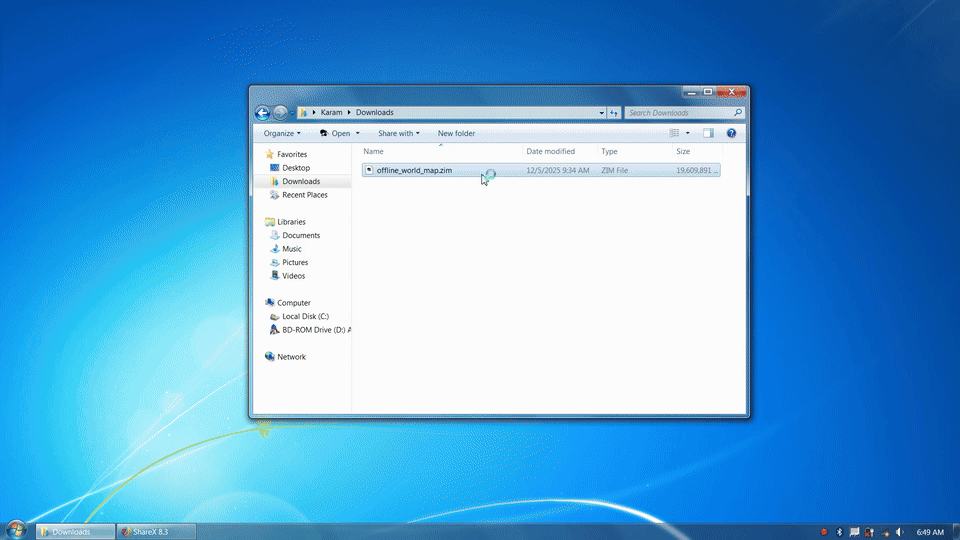 Offline World Map running fully offline in Kiwix